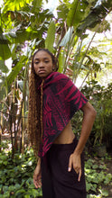 Cargar imagen en el visor de la galería, Poncho Palmas - vinotinto y negro - DISPONIBLE POR ENCARGO