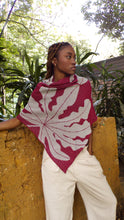 Cargar imagen en el visor de la galería, Poncho Yarumo - vinotinto y gris claro