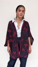 Cargar imagen en el visor de la galería, Cárdigan Libélula - azul oscuro y vinotinto