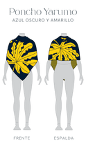 Cargar imagen en el visor de la galería, Poncho Yarumo - azul oscuro y amarillo