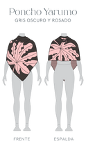 Cargar imagen en el visor de la galería, Poncho Yarumo - gris oscuro y rosado
