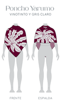 Cargar imagen en el visor de la galería, Poncho Yarumo - vinotinto y gris claro