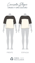 Cargar imagen en el visor de la galería, Camiseta Tejida Bloques - crudo y gris oscuro - DISPONIBLE POR ENCARGO