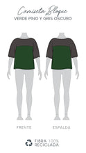 Cargar imagen en el visor de la galería, Camiseta Tejida Bloques - verde pino y gris oscuro - DISPONIBLE POR ENCARGO