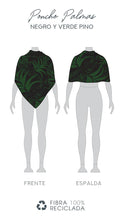 Cargar imagen en el visor de la galería, Poncho Palmas - negro y verde pino