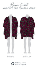 Cargar imagen en el visor de la galería, Ruana Coral - vinotinto, gris oscuro y negro - DISPONIBLE POR ENCARGO
